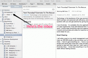 Evernote Email Inbox
